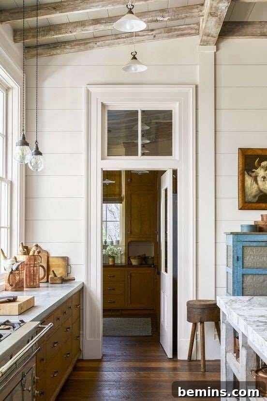 Transom Windows: A Complete Guide 16 Rustic country house kitchen with doorway and white transom window above