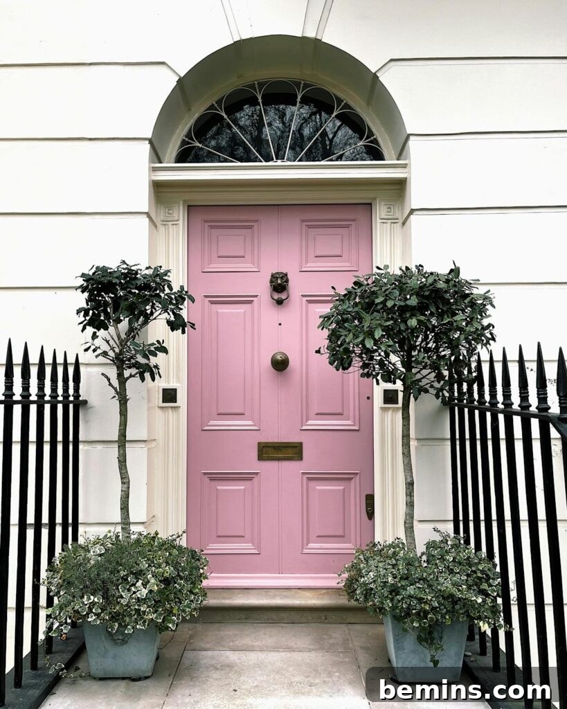Transom Windows: A Complete Guide 3 Pink entrance door in old building