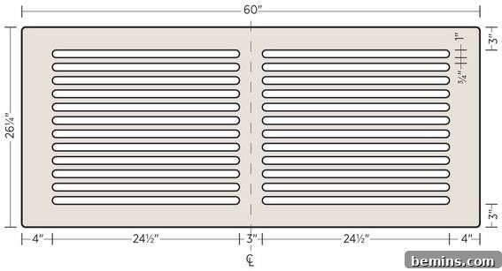 Crafting a Chic Headboard: A Plywood DIY Project 3 Marking Groove Layout on Plywood Headboard