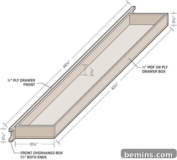 DIY Mid-Century Modern Sofa Table Project 5 Creating the Drawer Front for the Plywood Sofa Table