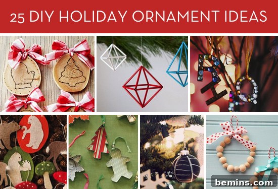 Selection of DIY Christmas ornaments