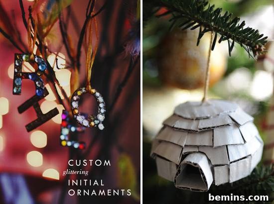 Custom Glittering Initial Ornaments