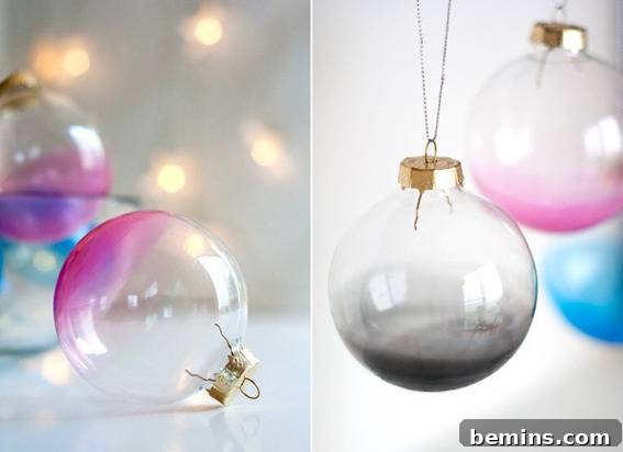 DIY Glass Ombre Ornaments