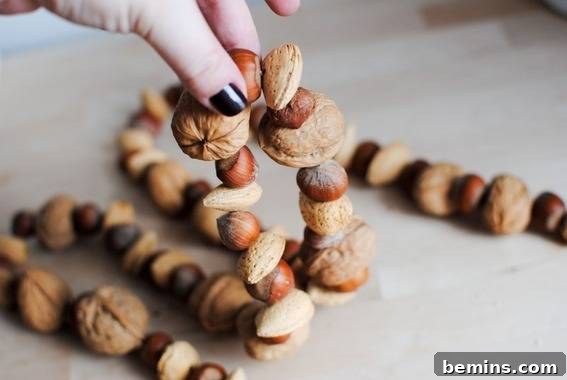 A rustic and natural nut garland.