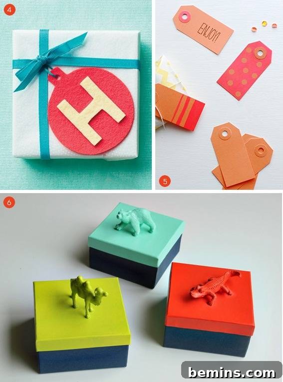 35 Handmade Holiday Gift Tag and Topper Inspirations 3 Handmade gift tags with a variety of festive designs and textures for holiday presents