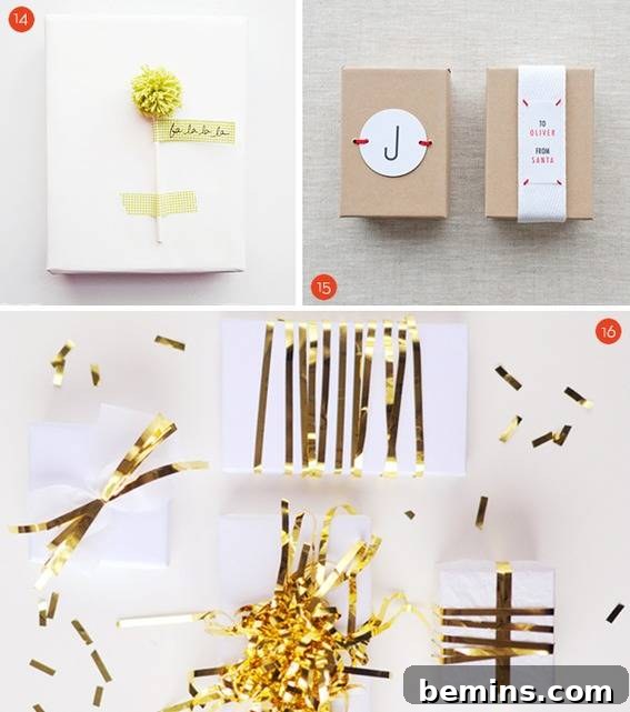 35 Handmade Holiday Gift Tag and Topper Inspirations 6 Handmade gift tags and toppers with charming details and patterns for holiday presents