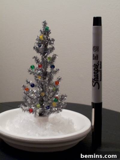 How to Craft a Tiny Tinsel Tree Snow Globe 11 Height of the Miniature Tinsel Tree