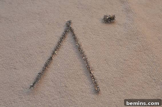 How to Craft a Tiny Tinsel Tree Snow Globe 3 Tinsel Pipe Cleaners Cut to Size