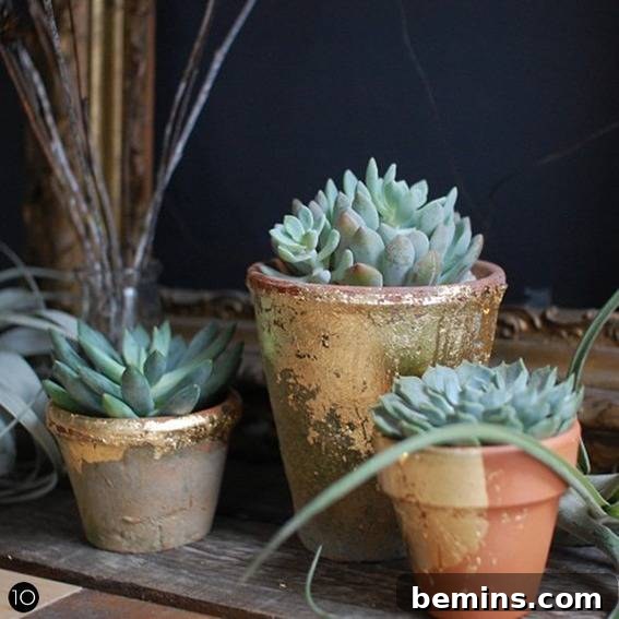 Gilded Creations: 10 Stunning DIY Metallic Vases & Planters 11 DIY Dull and Shiny Brass Planter Tutorial
