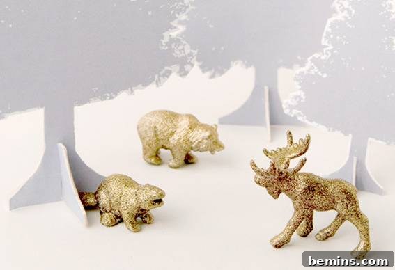 Easy Christmas Tree Crafts for Your Table 5 Glittered animal ornaments