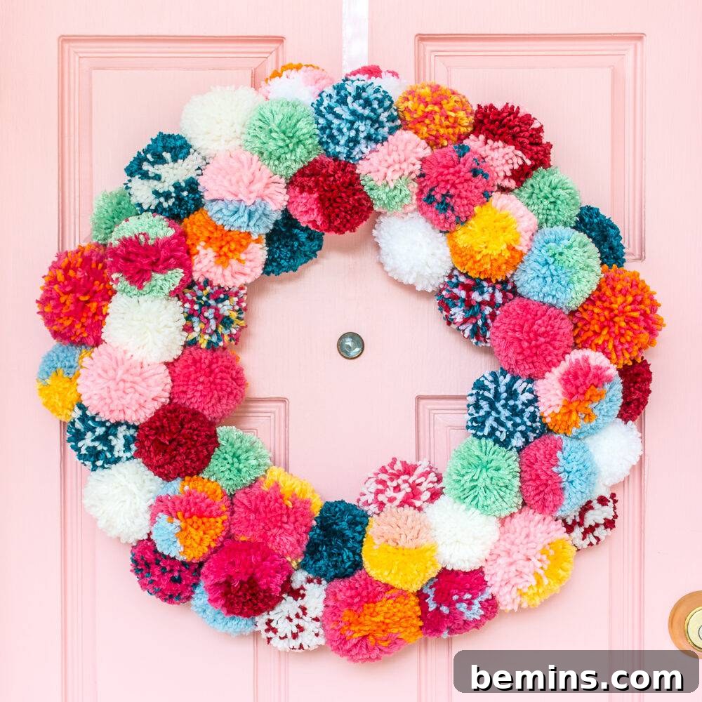 DIY Boho Pom-Pom Wreath