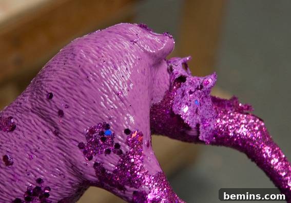 Soaking the Reindeer to Remove Glitter