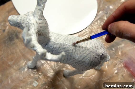 Covering Small Sections with Papier-Mache