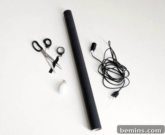 DIY Cardboard Tube Light Components