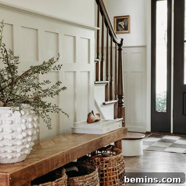 Inspiring Wainscoting: 15+ Dining Room Design Ideas 16 Light green wainscoting in entryway