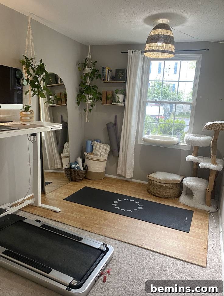 Elevate Your Workout Space: Inspiring Home Gym Designs 10 Living room with window and treadmill