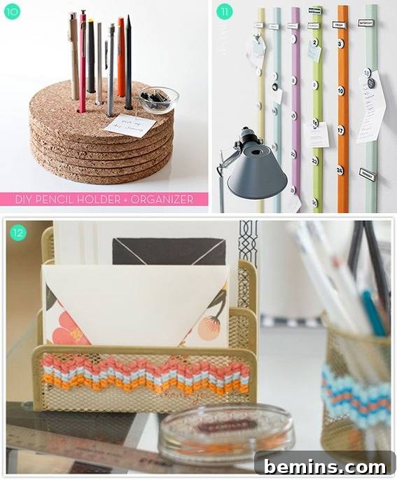 DIY Cork Pencil Holder and Organizer