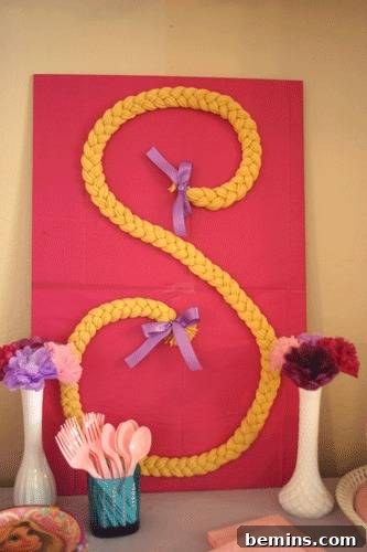 Planning a Unique DIY Princess Party 4 Rapunzel Braid Decoration