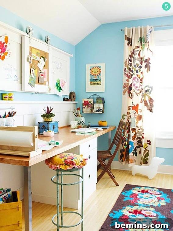 Organized and Eclectic Crafting Space