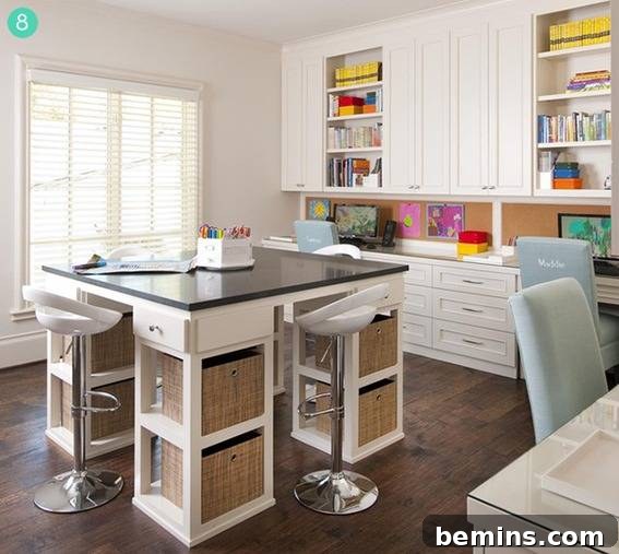 Contemporary Kid-Friendly Work and Craft Room