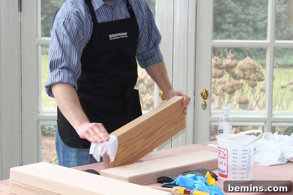 Cleaning wood before staining and sealing