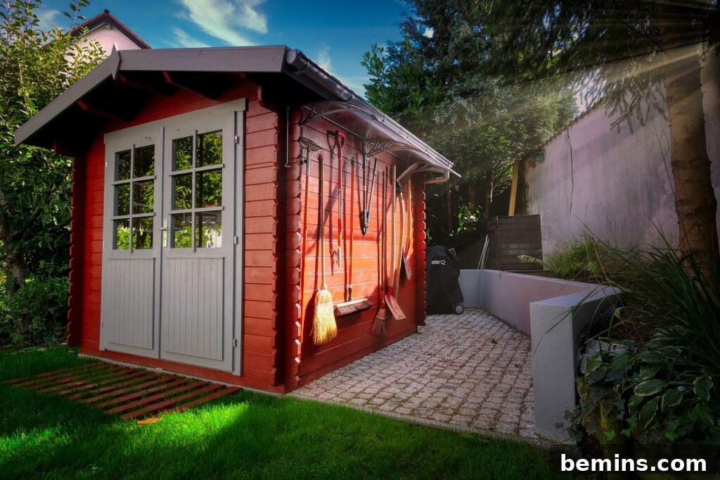 Rustic barn-style shed with reclaimed wood