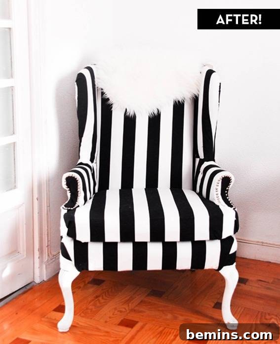 Funky Chair Transformation: Double the Fun 3 Chair after the first makeover