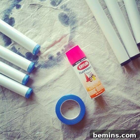 DIY Neon Desk Legs Materials