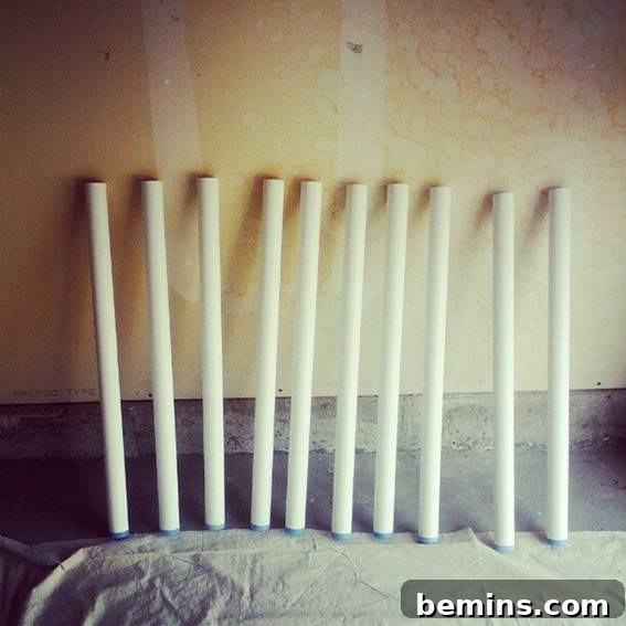 Taping Desk Legs for Painting