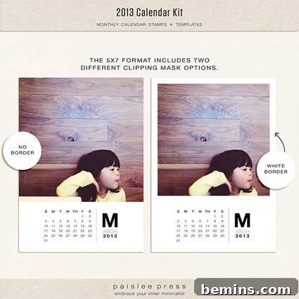 Creative DIY Calendars and Memo Boards to Organize Your Life 6 Paislee Press Digital 2013 Calendar Kit