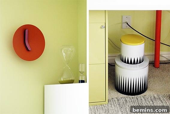 Office Storage Tins and Clocks