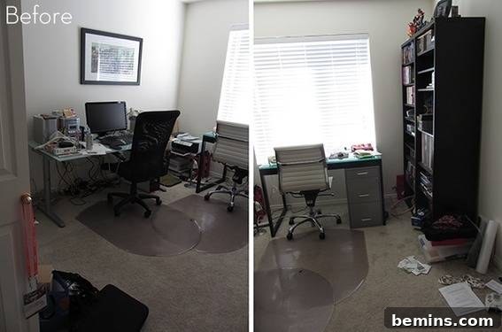 Before Office Makeover - Cluttered and Uninspiring