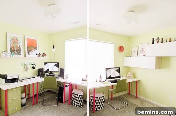 After Office Makeover - Bright, Organized, and Colorful