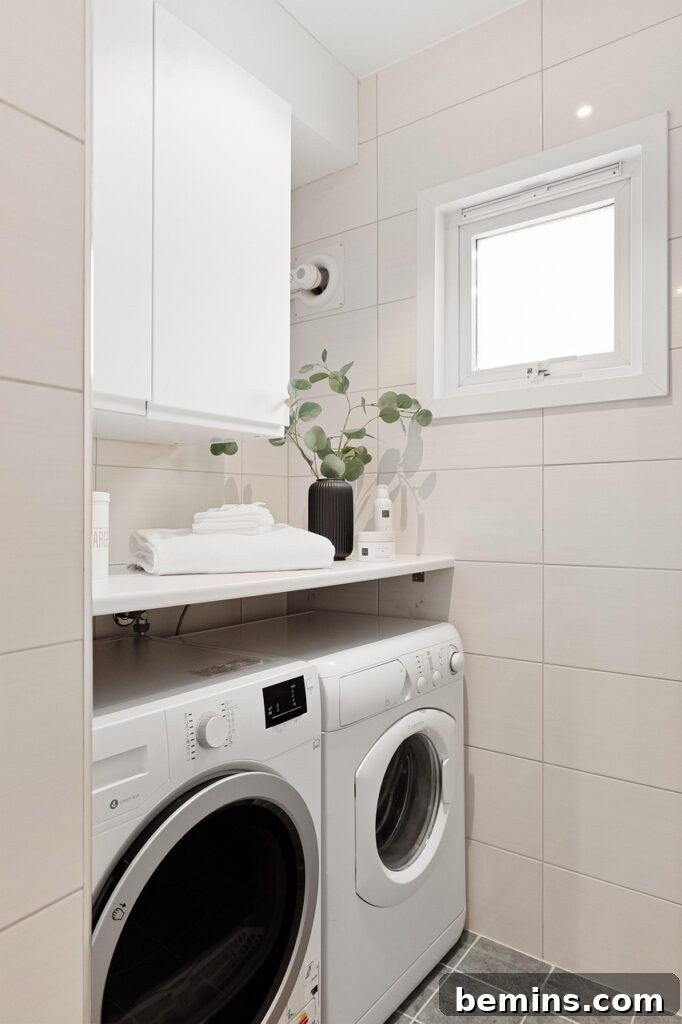 Sustainable, Eco-Friendly Alternatives to Dryer Sheets 4 A well-organized laundry room with ample storage and a clean, modern aesthetic.