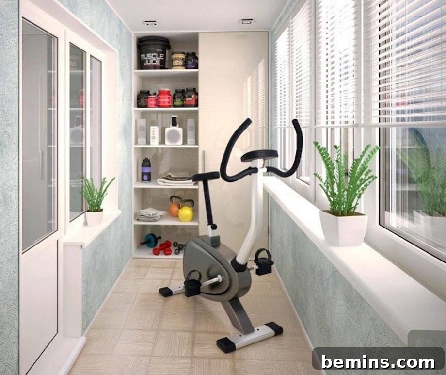 Maximizing Your Small Space: Smart Home Gym Design Ideas 18 Enclosed balcony with a bike elliptical