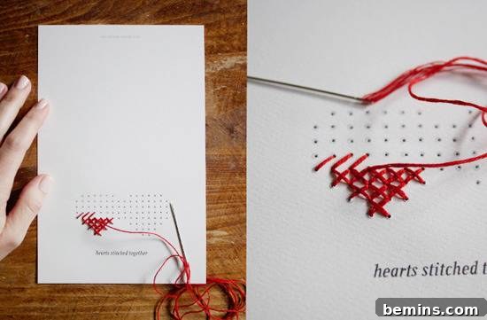 Aşkı Yazdır: 10 Ücretsiz Sevgililer Günü Baskısı 11 Hearts Stitched Together