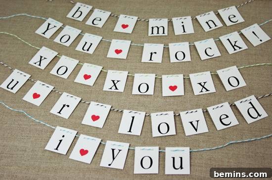 Aşkı Yazdır: 10 Ücretsiz Sevgililer Günü Baskısı 3 Valentine Garland