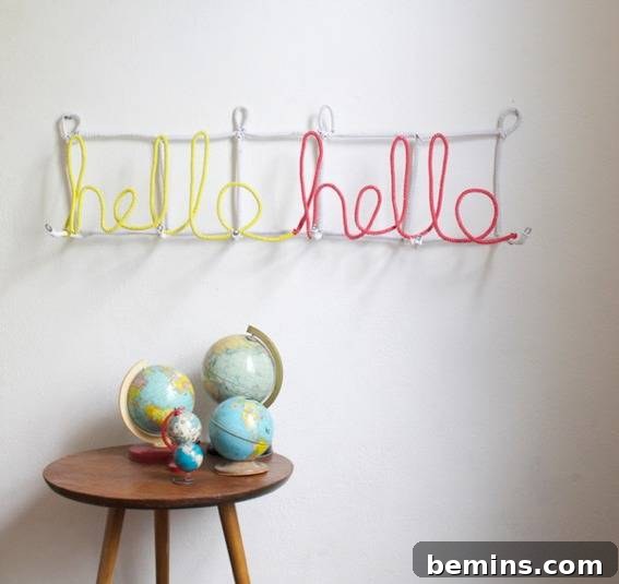 DIY Typographic Wall Hook