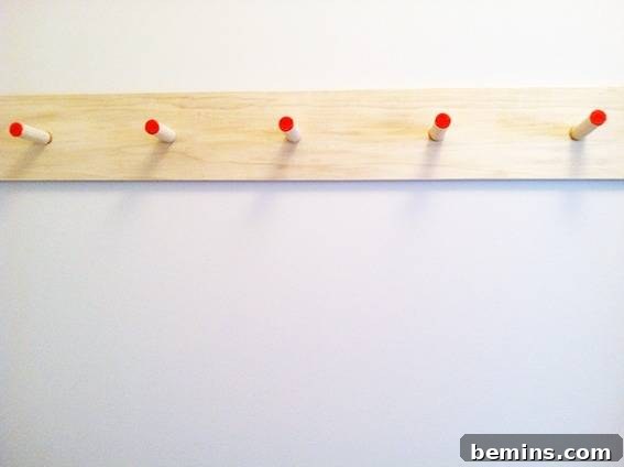DIY Wooden Peg Coat Rack