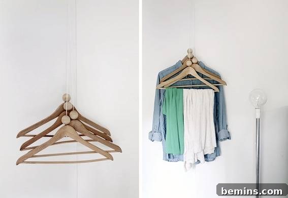 DIY Hanging Hanger Rack