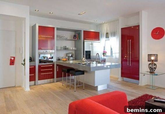 Visually Sweet: 10 Stunning Red and Pink Kitchen Designs 11 Red and White Kitchen Interior Design Ideas