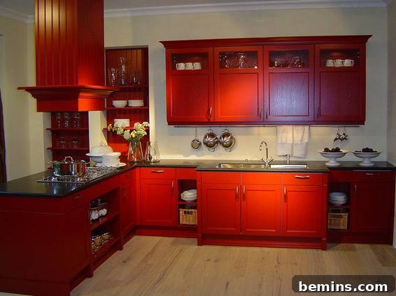 Visually Sweet: 10 Stunning Red and Pink Kitchen Designs 3 Pink and White Vintage Kitchen Design