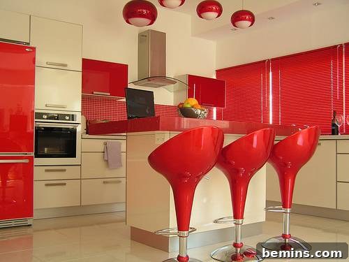 Visually Sweet: 10 Stunning Red and Pink Kitchen Designs 8 Modern Red Painted Kitchen Ideas
