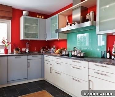 Visually Sweet: 10 Stunning Red and Pink Kitchen Designs 10 Modern Red, White and Aqua Kitchen