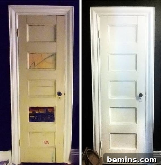 Before and after comparison of a bi-fold door makeover