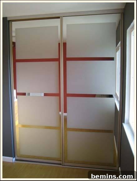 Closet doors with a spray frosted finish