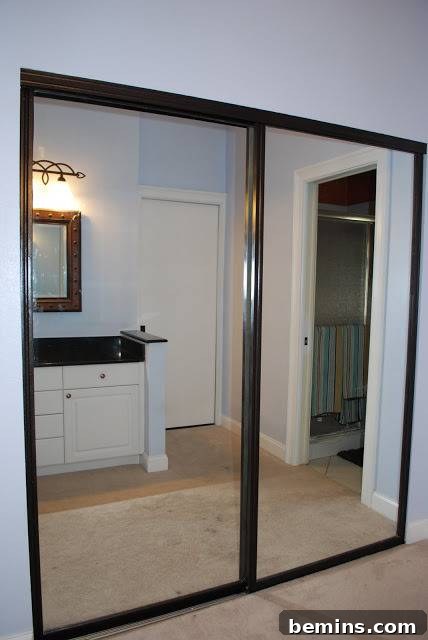 Chalkboard paint used on sliding closet doors