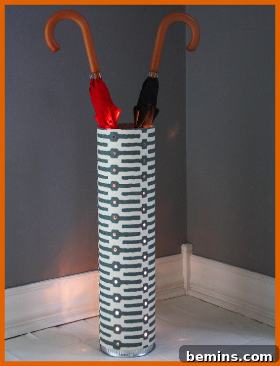DIY Lighted PVC Pipe Umbrella Stand