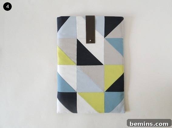 Creative DIY Laptop & Tablet Case Projects 5 Geometric Laptop Sleeve