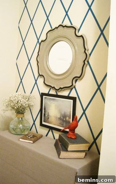 DIY Happy Tape Entryway Wall Decor